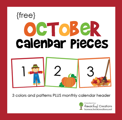 October Calendar Numbers and Header – Free Printable