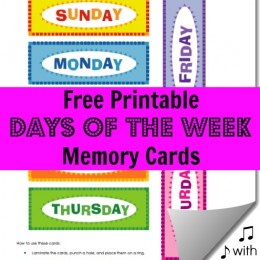 Free Printable Days for the Week Cards