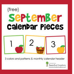 Free September Calendar Number Printables