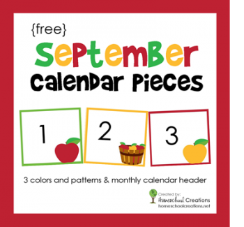 Free September Calendar Number Printables