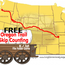 Free Oregon Trail Skip Counting File Folder Game