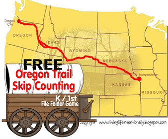 Free Oregon Trail Skip Counting File Folder Game