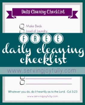 Free Daily Cleaning Checklist Printable