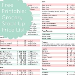 Free Printable Grocery Stock Up Price List