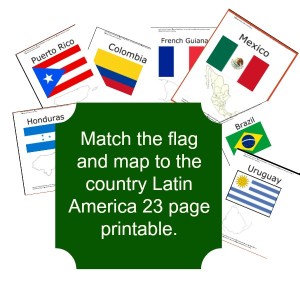 Free Latin America Countries Flag and Map Match Printable