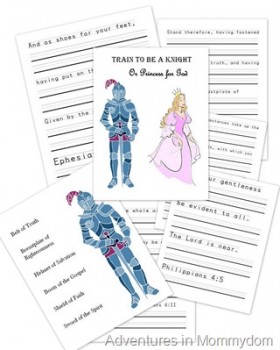 Free Armor of God Copywork Printables