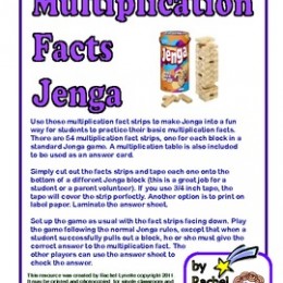 FREE Multiplication Facts Jenga Game