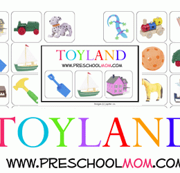 Free Toyland File Folder Game