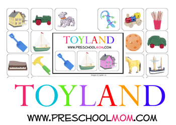 Free Toyland File Folder Game