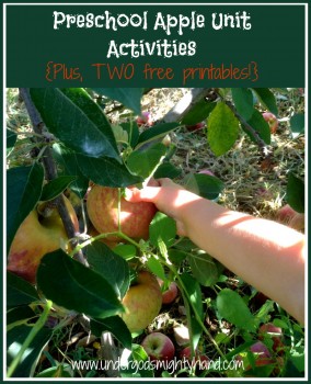 Free Preschool Apple Unit Activities + Free Printables