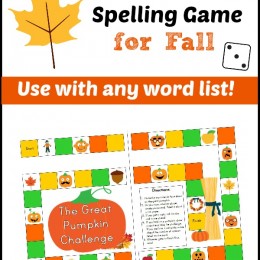 Free Printable Spelling game for Fall – use with any word list!