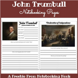 Notebooking: Free John Trumbull Notebooking Pages