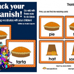 Free Printable Spanish and English Thanksgiving Game