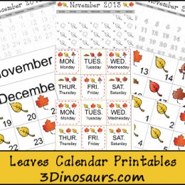 Leaves Calendar Cards