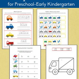 Free Transportation-Themed Printable Packet for Prek/Early K