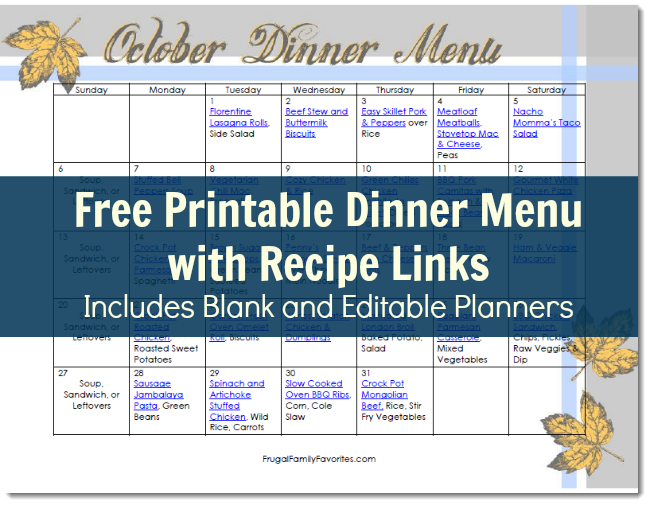 free meal planning