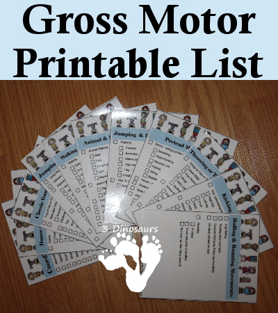 Free Gross Motor Printable List