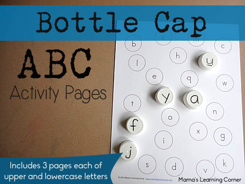 Bottle Cap ABC Matching Pages