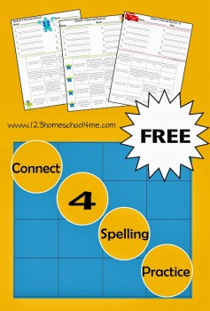 Free Connect 4 Spelling Practice Printables