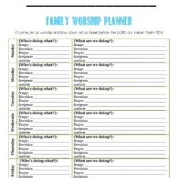 Free Family Worship Planner Printable