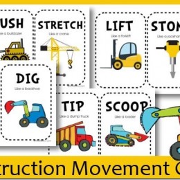 Free Construction Movement Card Printables