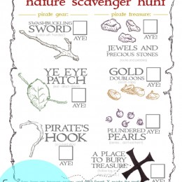 Free Pirate Treasure Nature Scavenger Hunt Printable