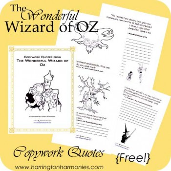 Free The Wonderful Wizard of Oz Copywork