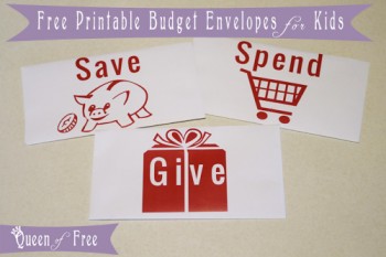 Free Printable Budget Envelopes for Kids