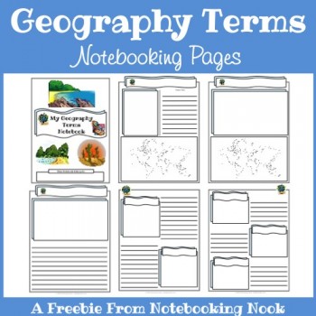 Free Geography Terms Notebooking and Mini-Book Printables