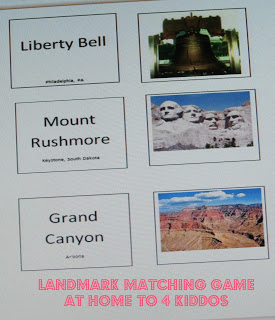 Free United States Landmarks Matching Game