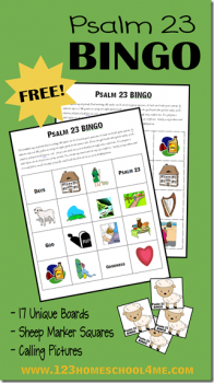 FREE Psalm 23 Bible Bingo Printable