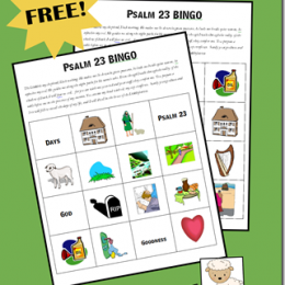 FREE Psalm 23 Bible Bingo Printable