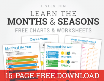 Free Worksheet Set: Learn the Months of the Year, Seasons & Leap Year 