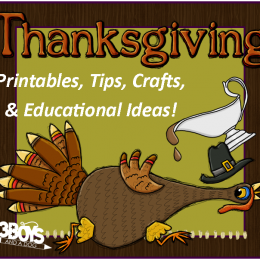 Thanksgiving Printables: Reading Flash Cards, Handwriting Worksheets