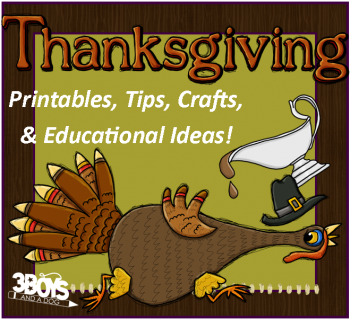 Thanksgiving Printables: Reading Flash Cards, Handwriting Worksheets