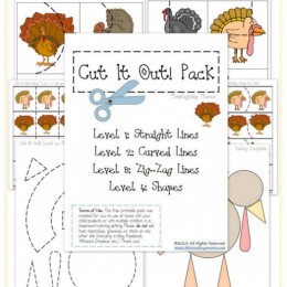 Thanksgiving Worksheets: FREE Cutting Practice Pack