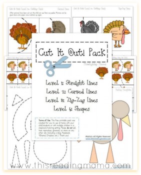 Thanksgiving Worksheets: FREE Cutting Practice Pack