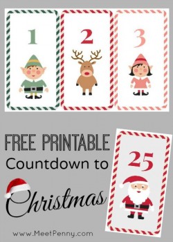 Christmas: Free Printable Countdown to Christmas