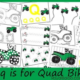 Free Worksheets: Qq is for Quad Bike–Zoomin Moving ABCs