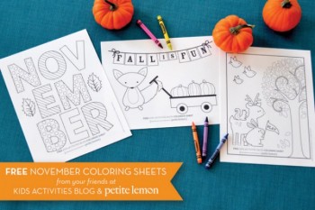 Free November Themed Coloring Sheets