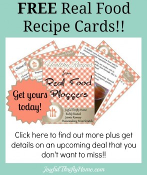 Free Real Food Recipe Cards