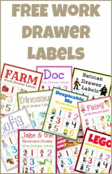 Free Work Drawer Labels: Doc, Despicable Me, Lego, and more!