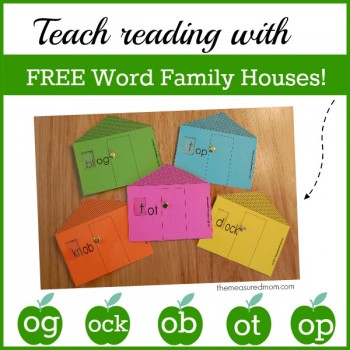 Free Word Family Houses for Short o