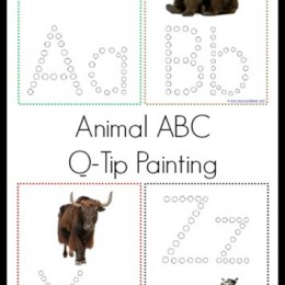 Free Animal ABC Q-Tip Printables