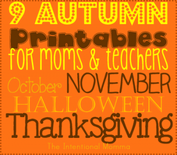 Autumn Printables Round-Up on The Intentional Mom