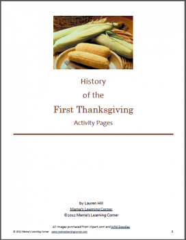 History of Thanksgiving: Printables and Unit Study Resources - Free!