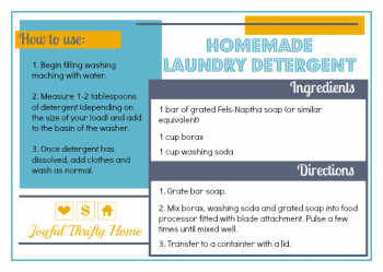 Homemade Laundry Detergent: Free Printable