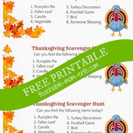 Thanksgiving: Free Printable Scavenger Hunt