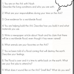 Free Noah's Ark Writing Prompts Printable