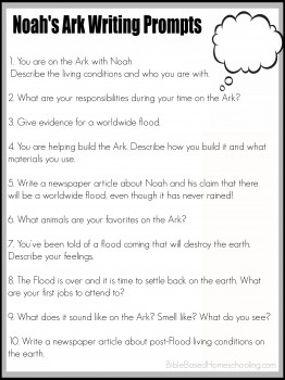 Free Noah's Ark Writing Prompts Printable